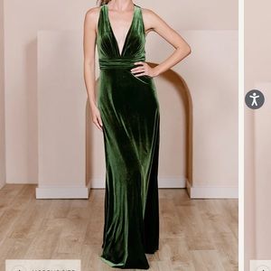 Revelry Dylan Velvet Olive Dress